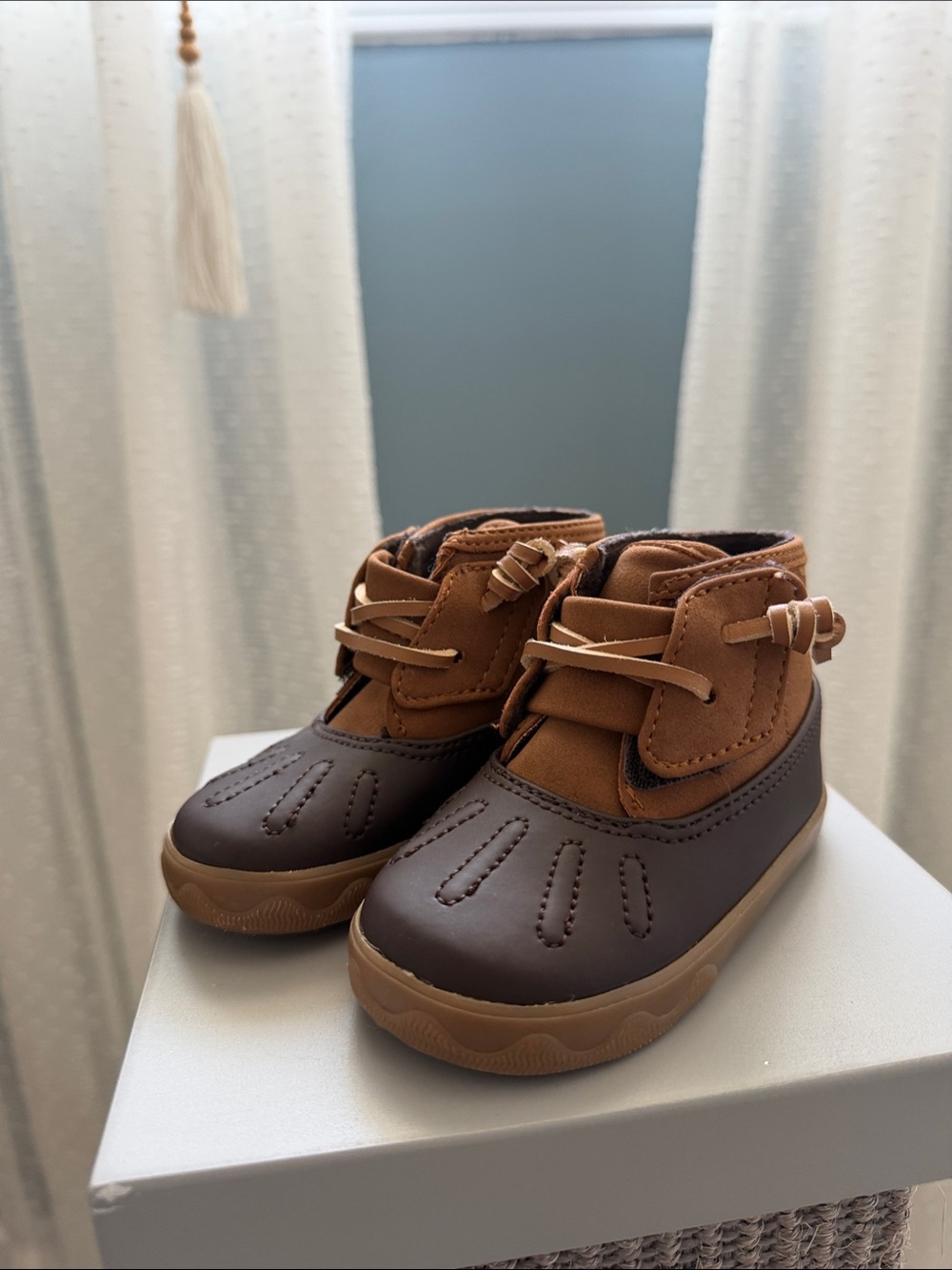 Sperry Brown and Tan Kids Waterproof Boots